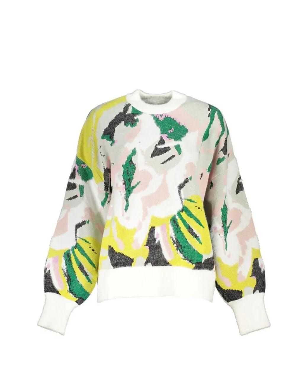 Desigual Green Pull En Maille Intarsia