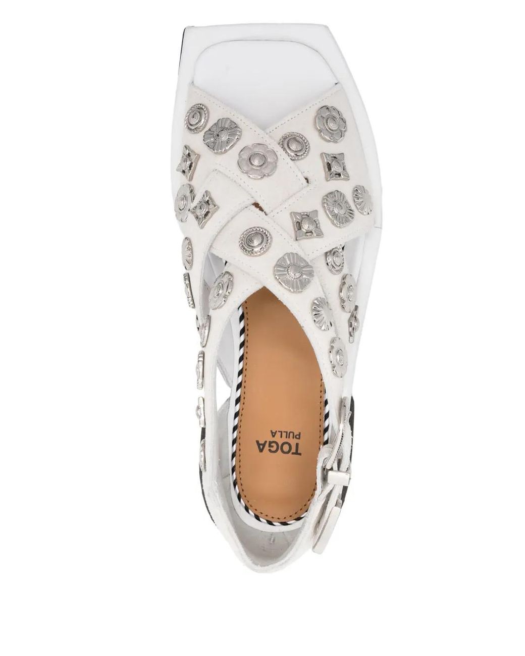 Toga White Cross-Strap Sandals