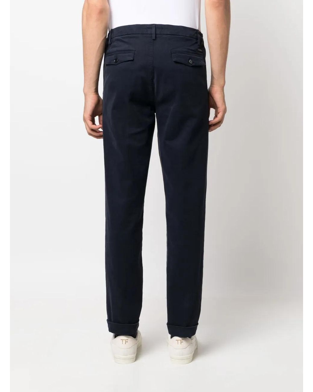 Fay Blue Capri Pince Tailored Trousers for men