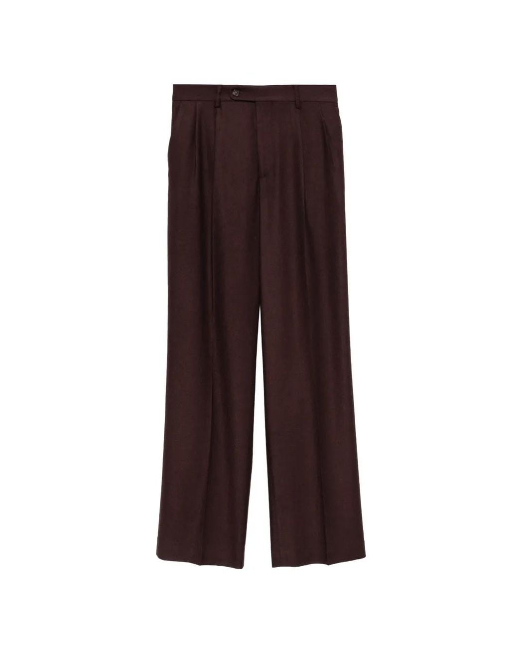 Manuel Ritz Brown Double-Pleated Trousers