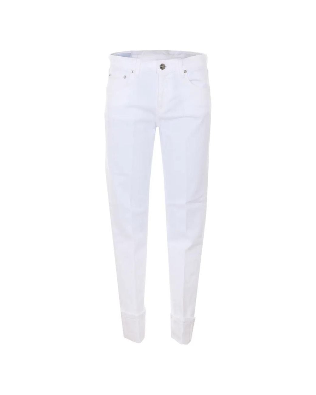 Dondup White Cuffed Coco Jeans