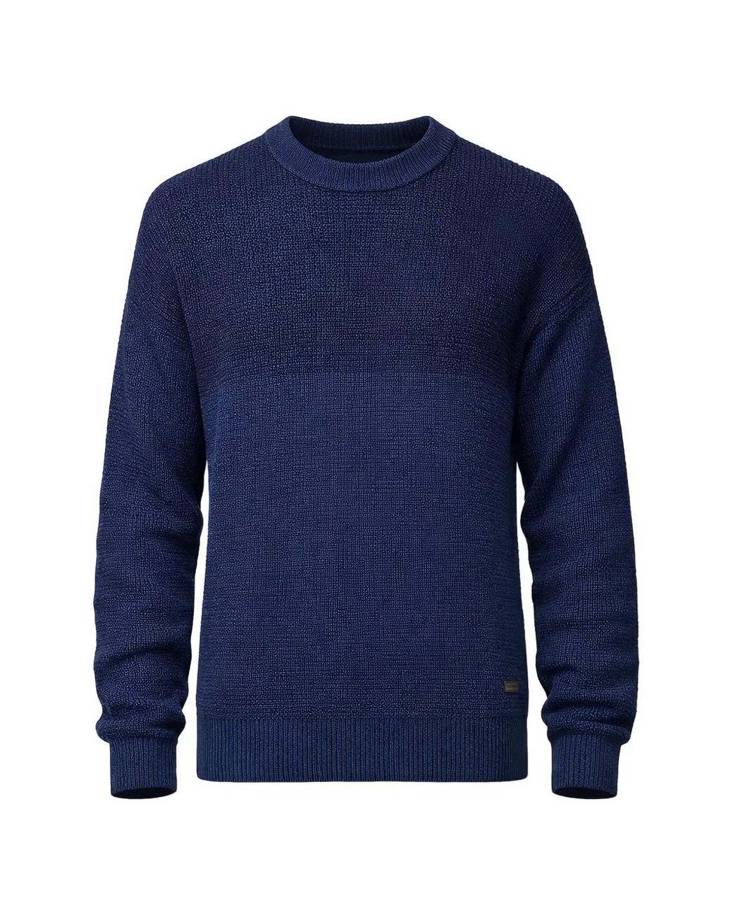 Boss Blue Panelled Crew-Neck Sweater for men