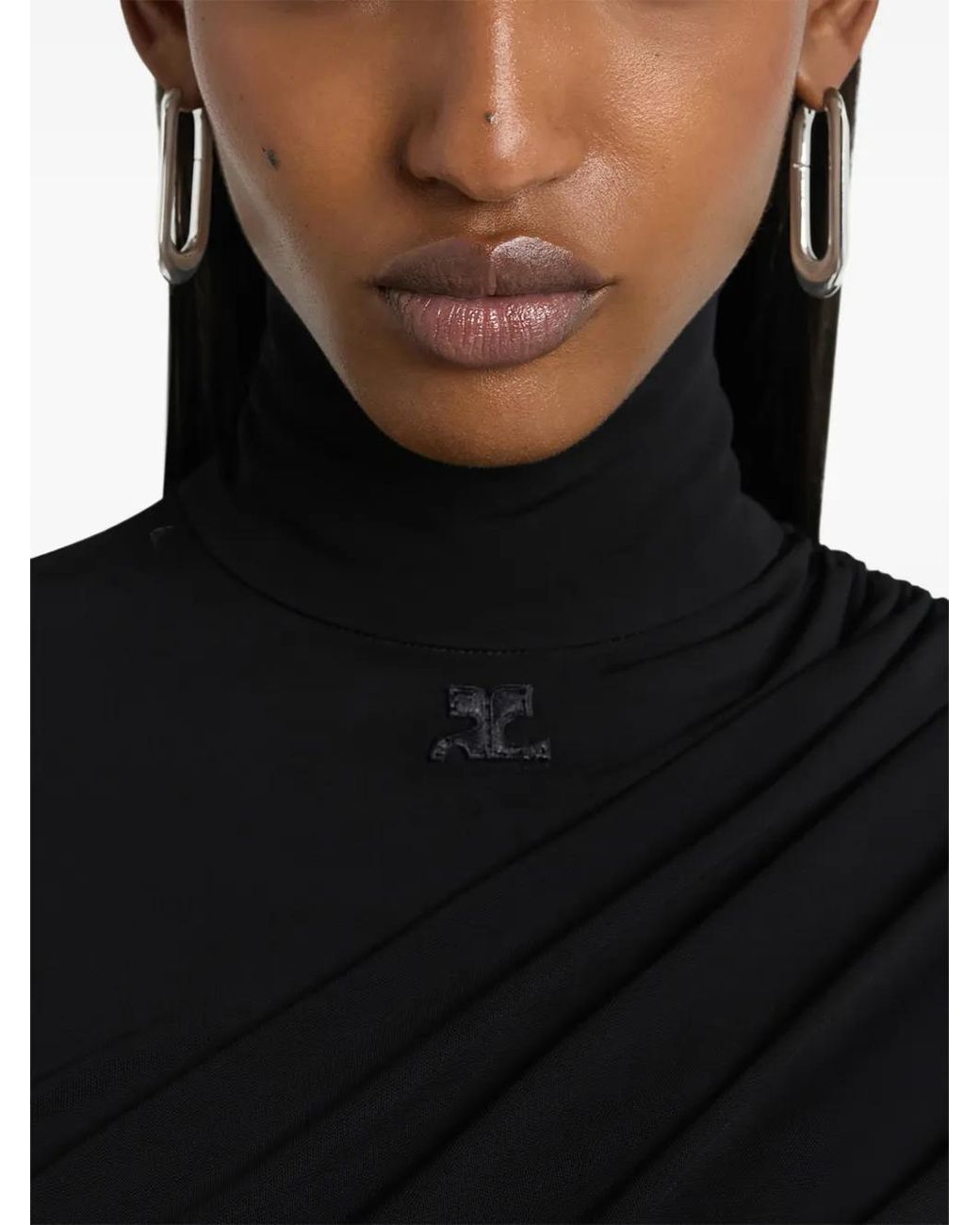 Courreges White Melting 32 Degrees Hoops Earrings