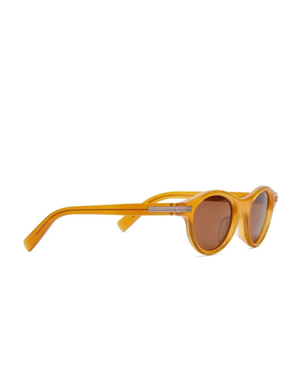 Zegna Brown Round-Frame Sunglasses for men