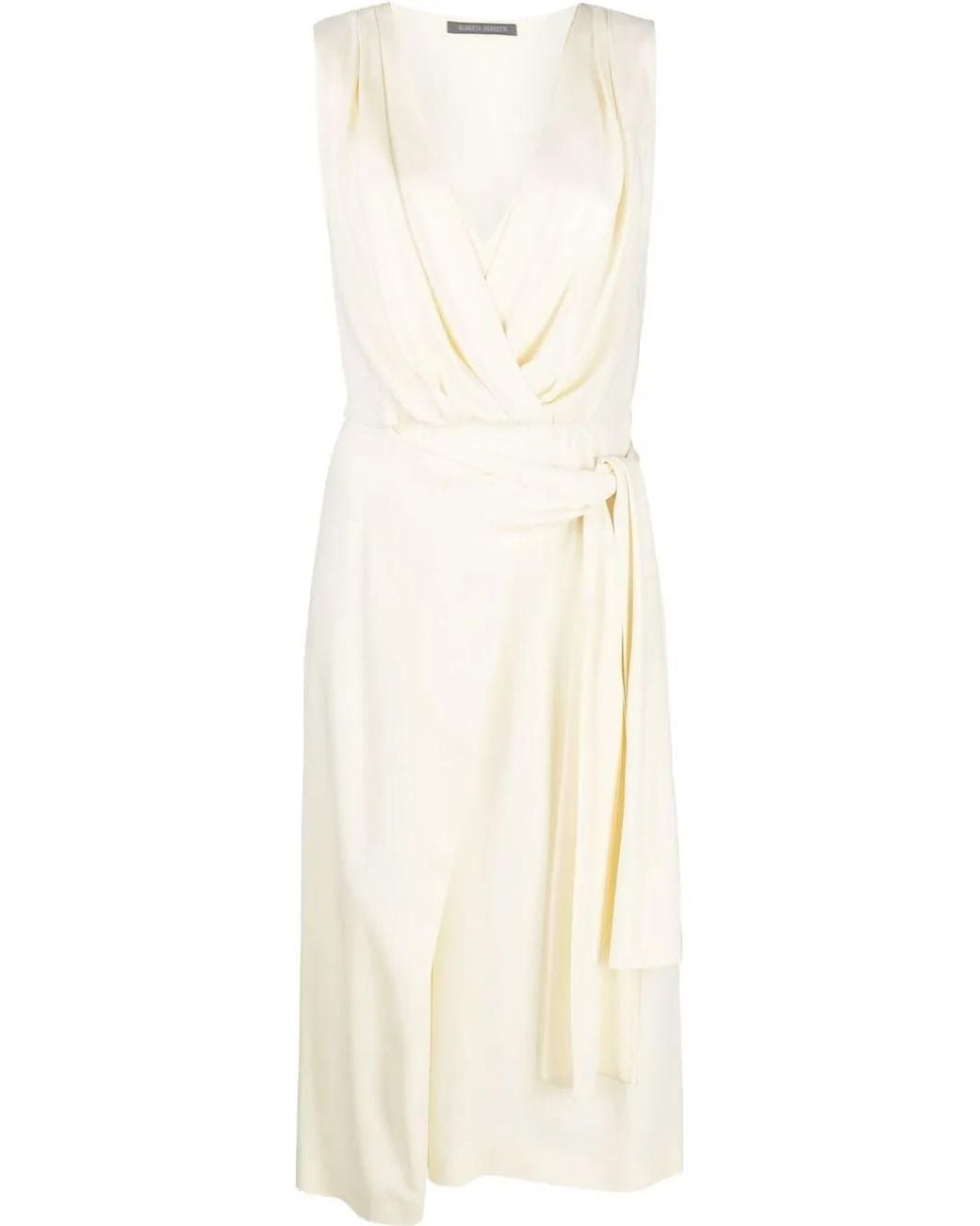 Alberta Ferretti Multicolor Wrap-Style Midi Dress
