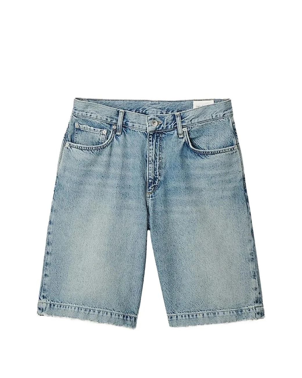Rag & Bone Blue Wide-Leg Denim Shorts for men