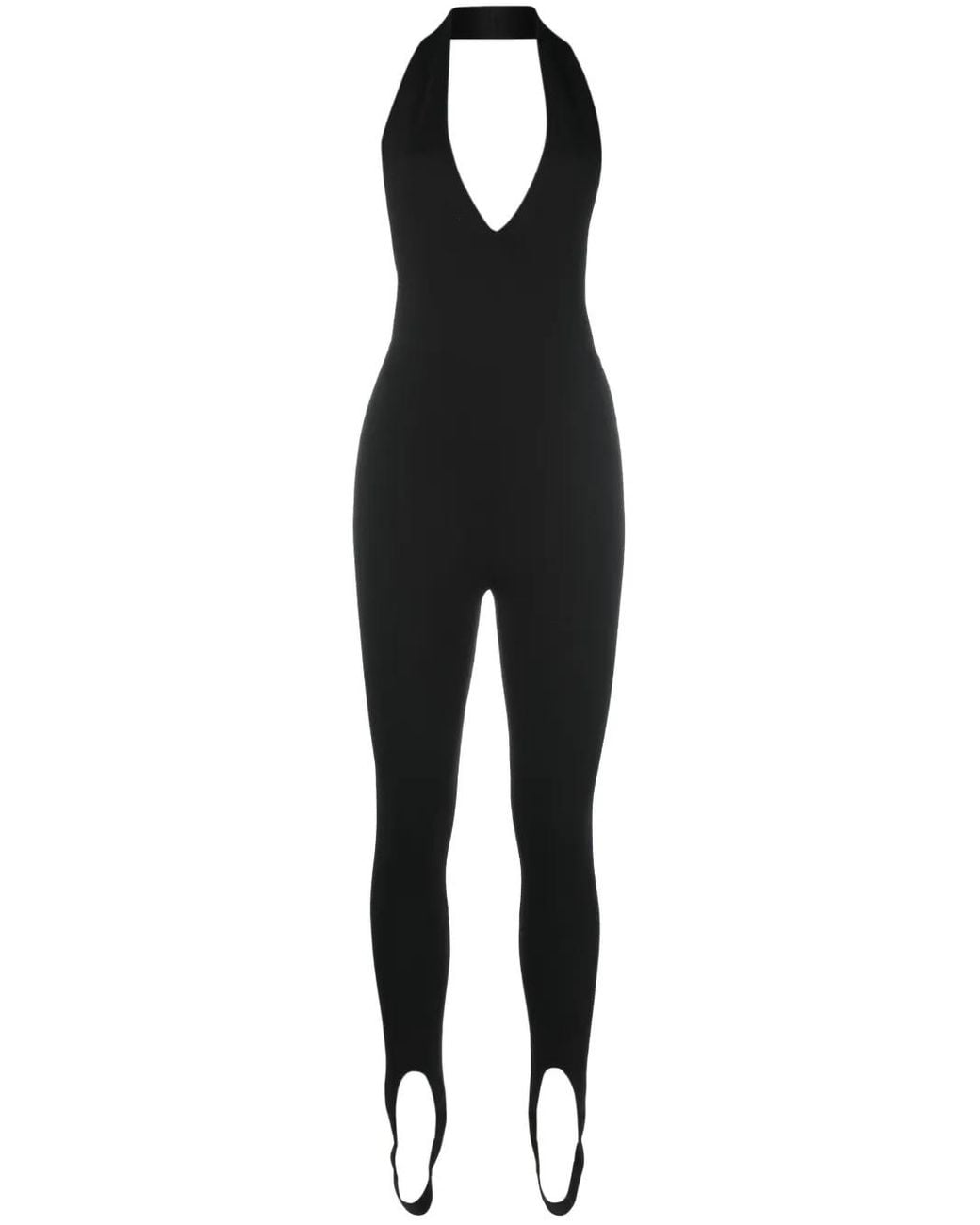 Saint Laurent Black Halterneck Open-Back Jumpsuit