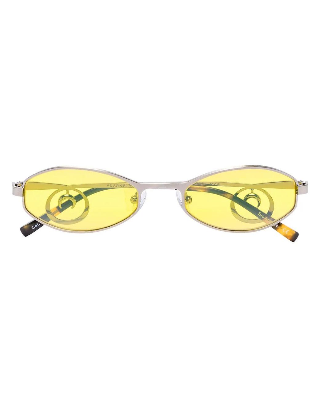MARINE SERRE Yellow X Vuarnet Swirl Oval-Frame Sunglasses