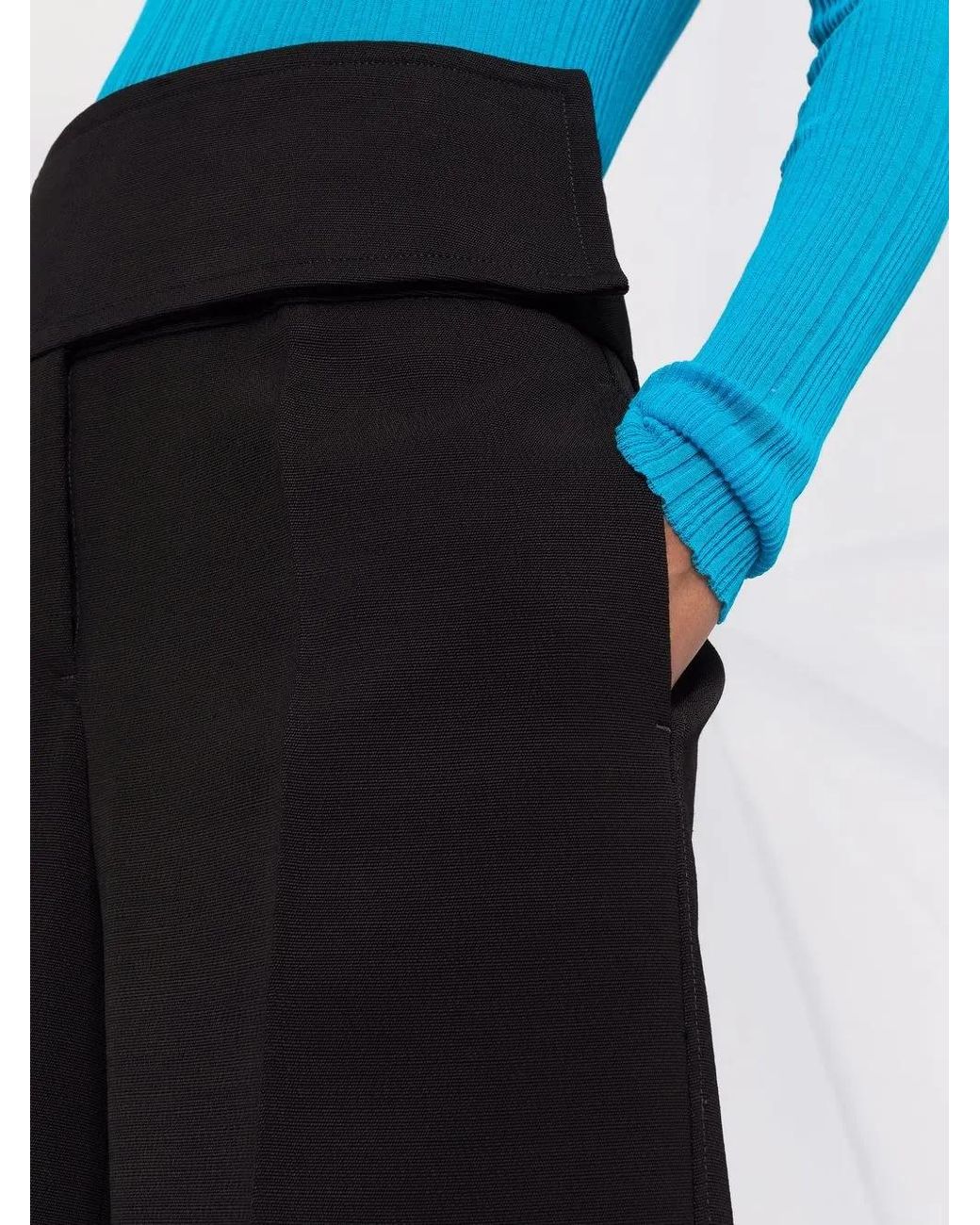 Jil Sander Black High-Waisted Wide-Leg Trousers