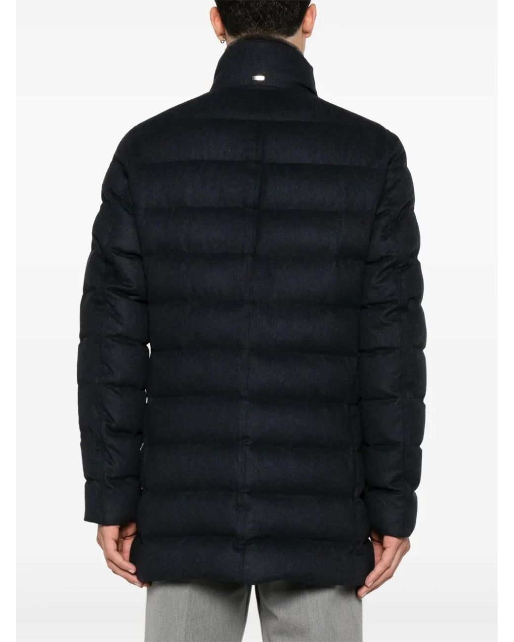 Herno Blue Quilted Coat for men