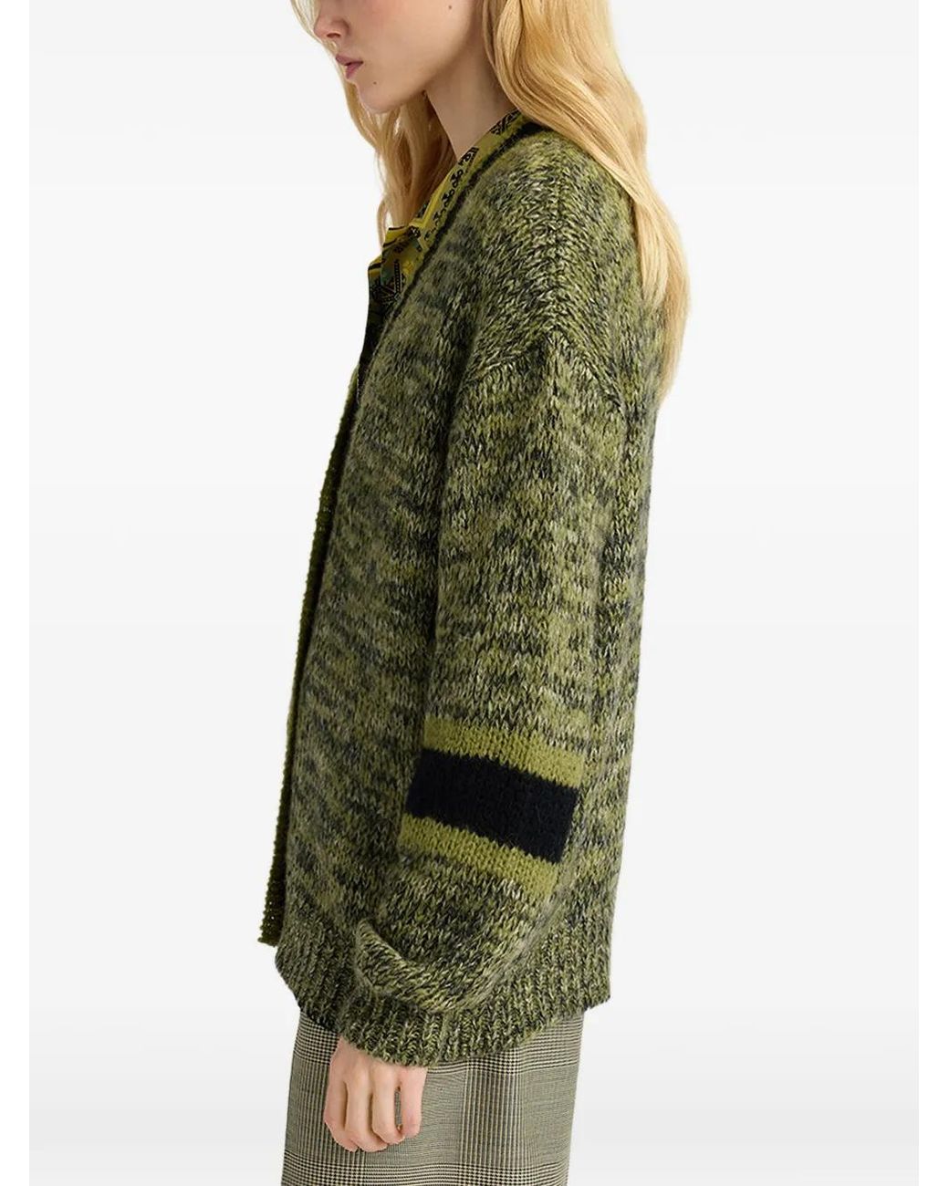 Momoní Green Orvan Mouliné Cardigan