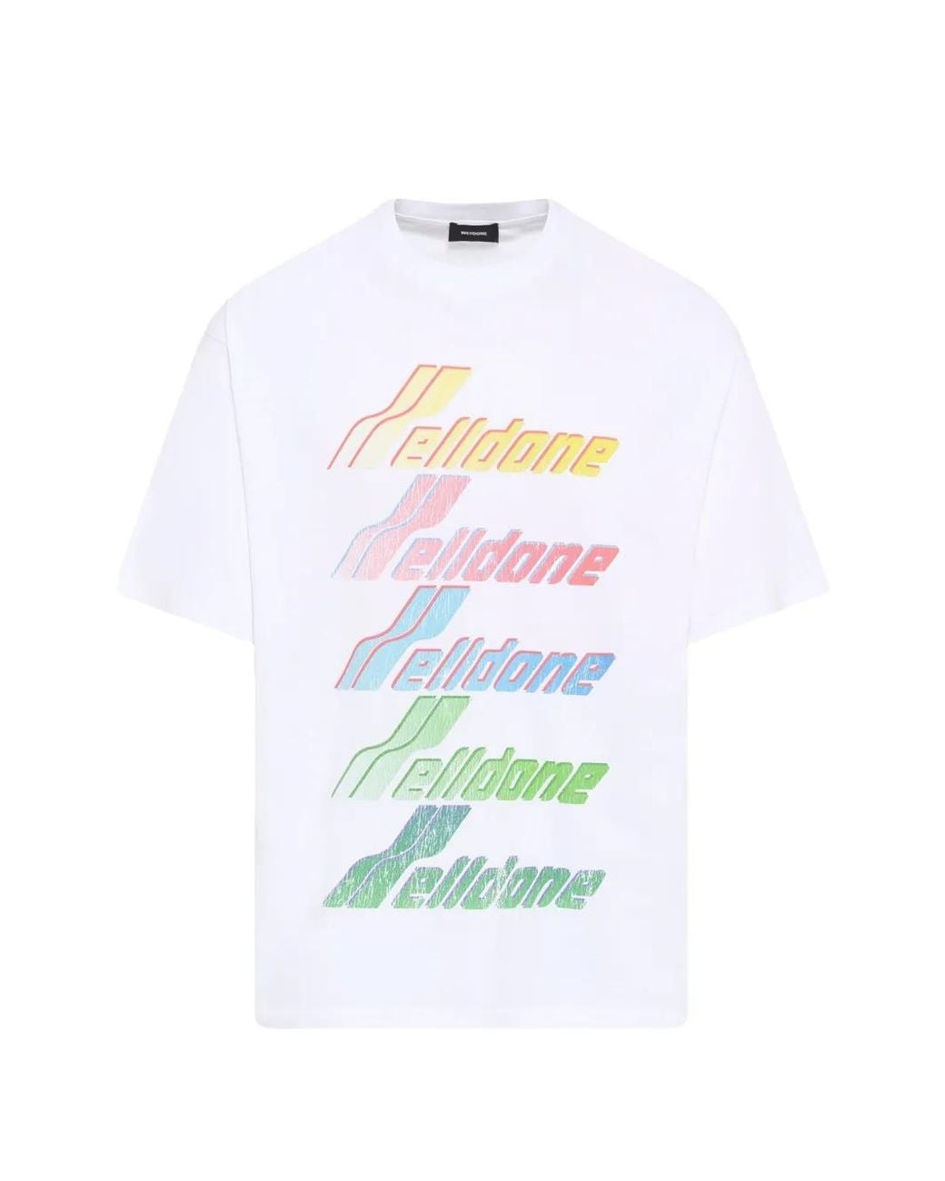 we11done White Logo-Print T-Shirt for men