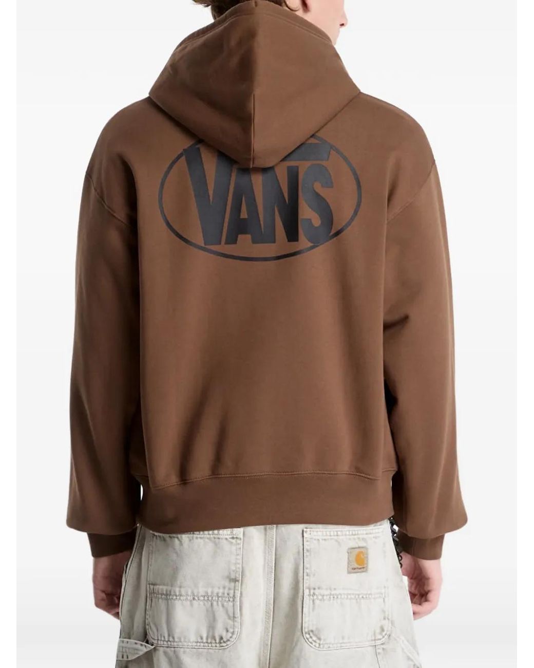 Vans Brown Oval-Logo Hoodie for men