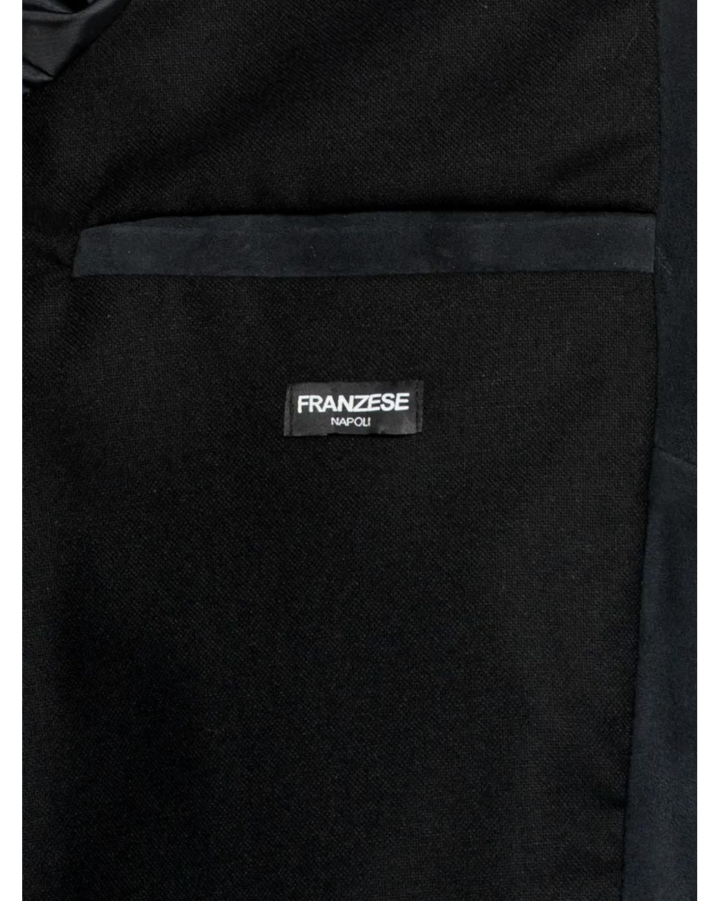 Franzese Collection Black Zip Leather Jacket for men