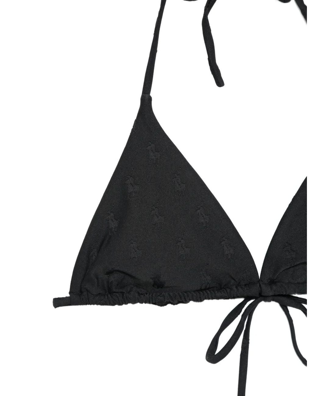 Polo Ralph Lauren White Logo-Detail Triangle Bikini Top