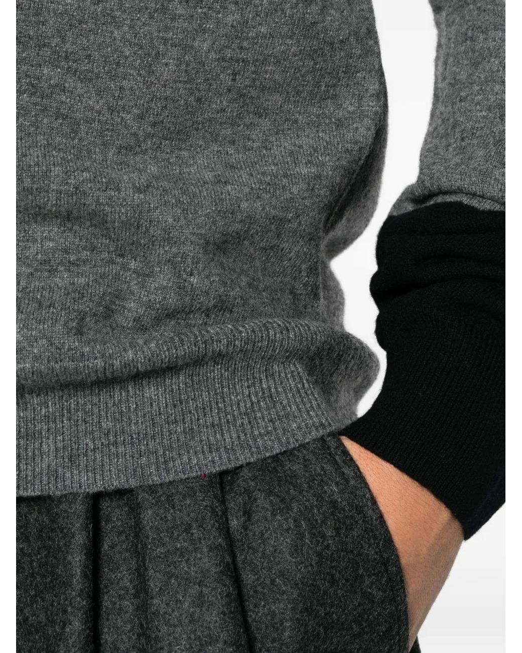 Comme des Garçons Gray Crew-Neck Sweater for men