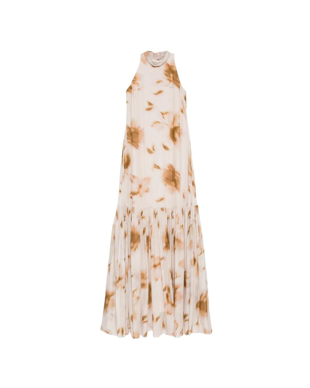 Amsale White Floral-Print Trapeze Dress
