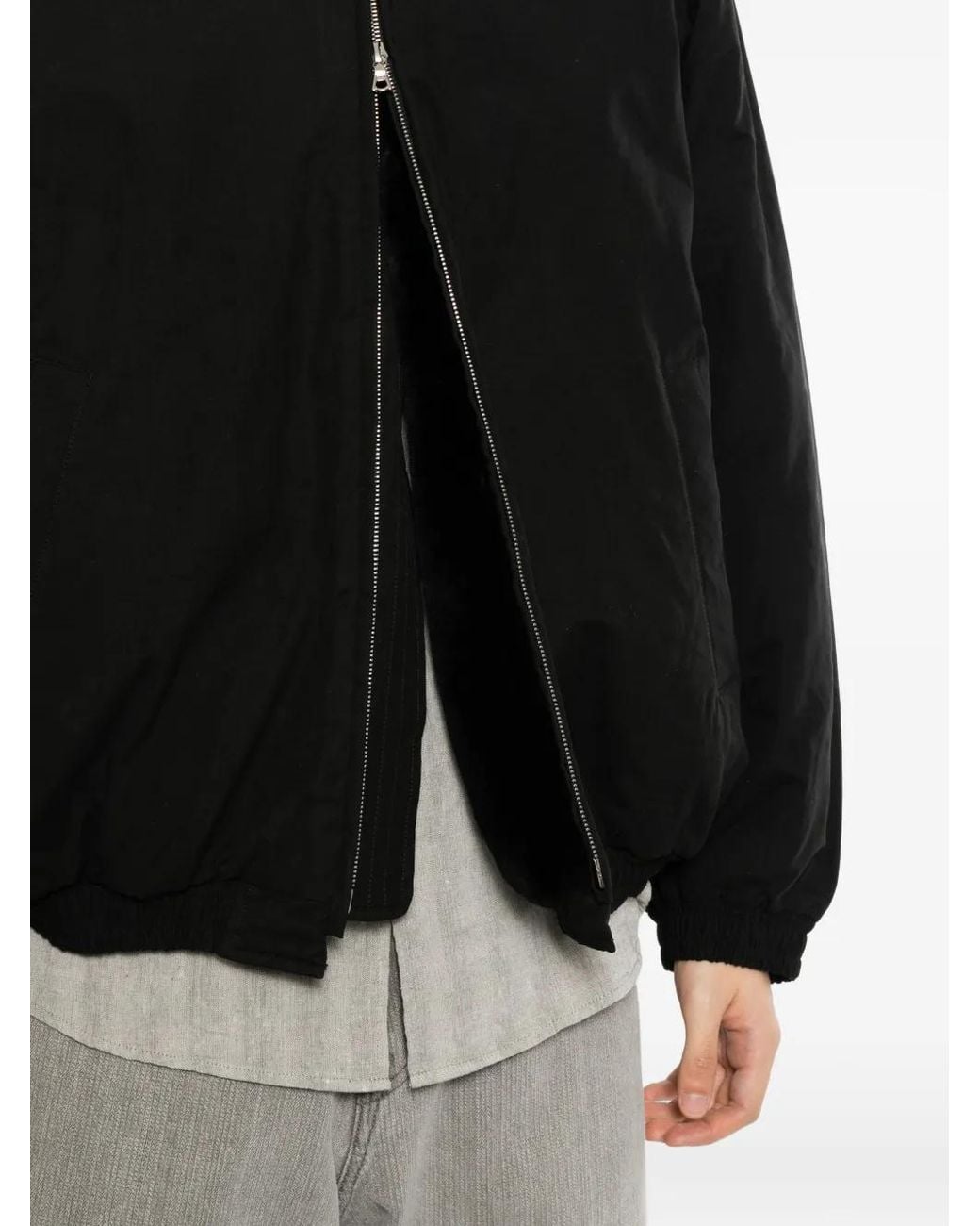 Ssstein Black High-Neck Zip-Up Jacket