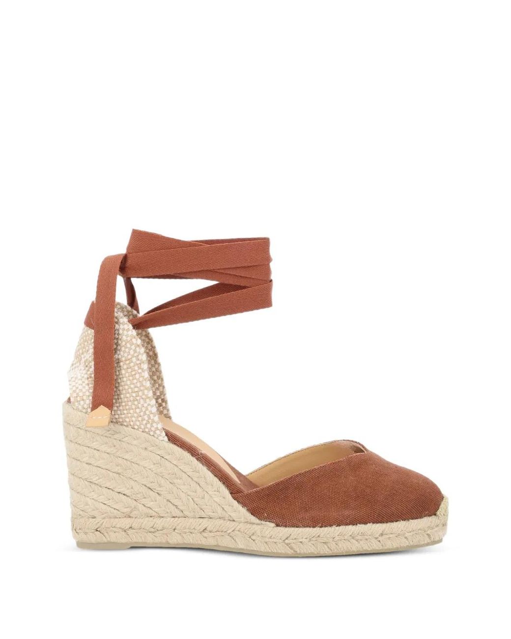 Castaner Brown Chiara Wraparound Heeled Espadrilles