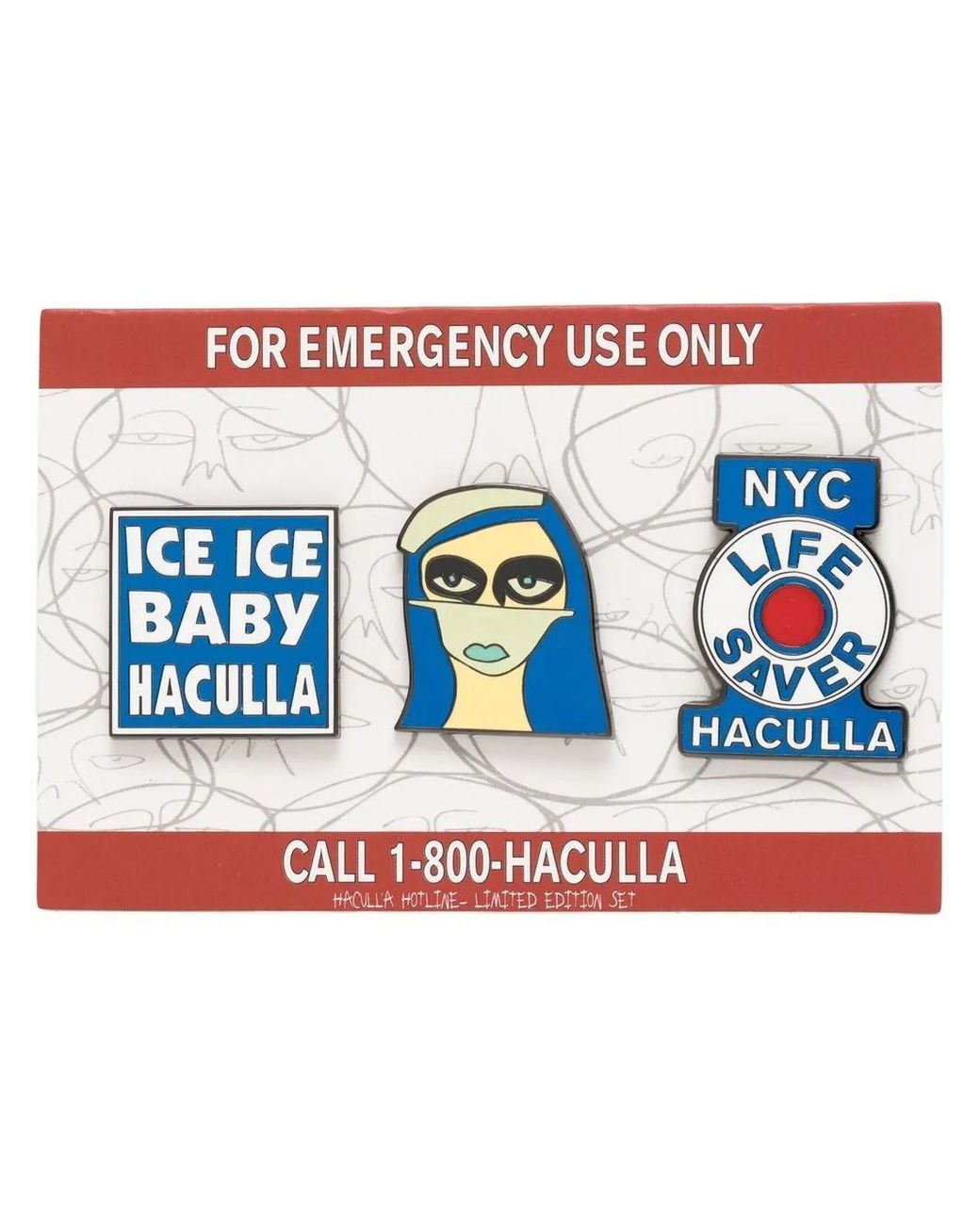 Haculla Blue Hacula Hotline Anstecknadel-Set
