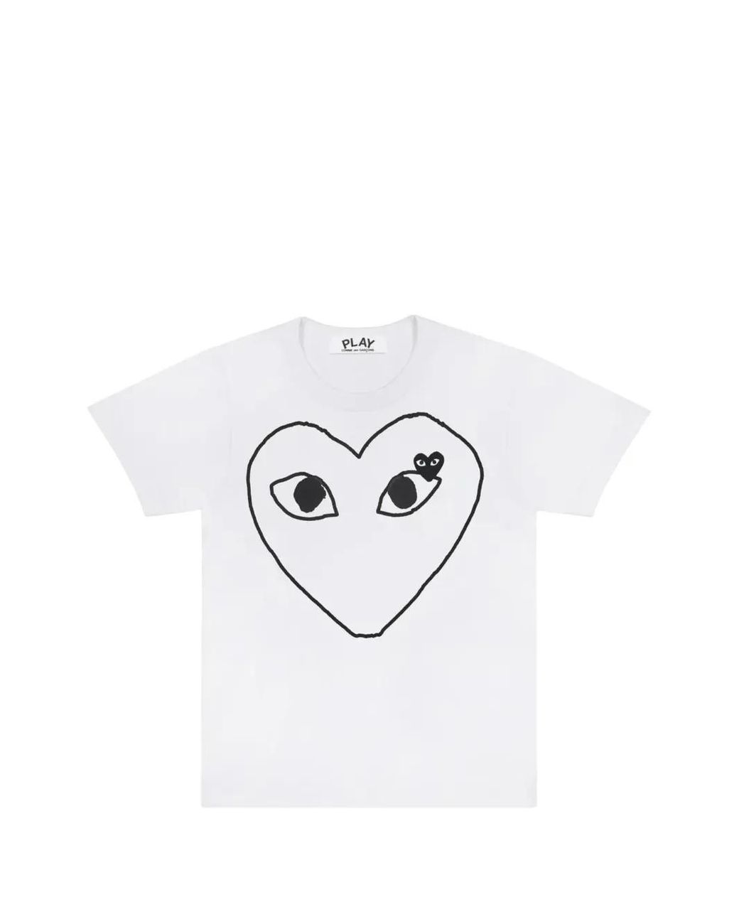 COMME DES GARÇONS PLAY Gray Signature Heart Print Cotton T-Shirt
