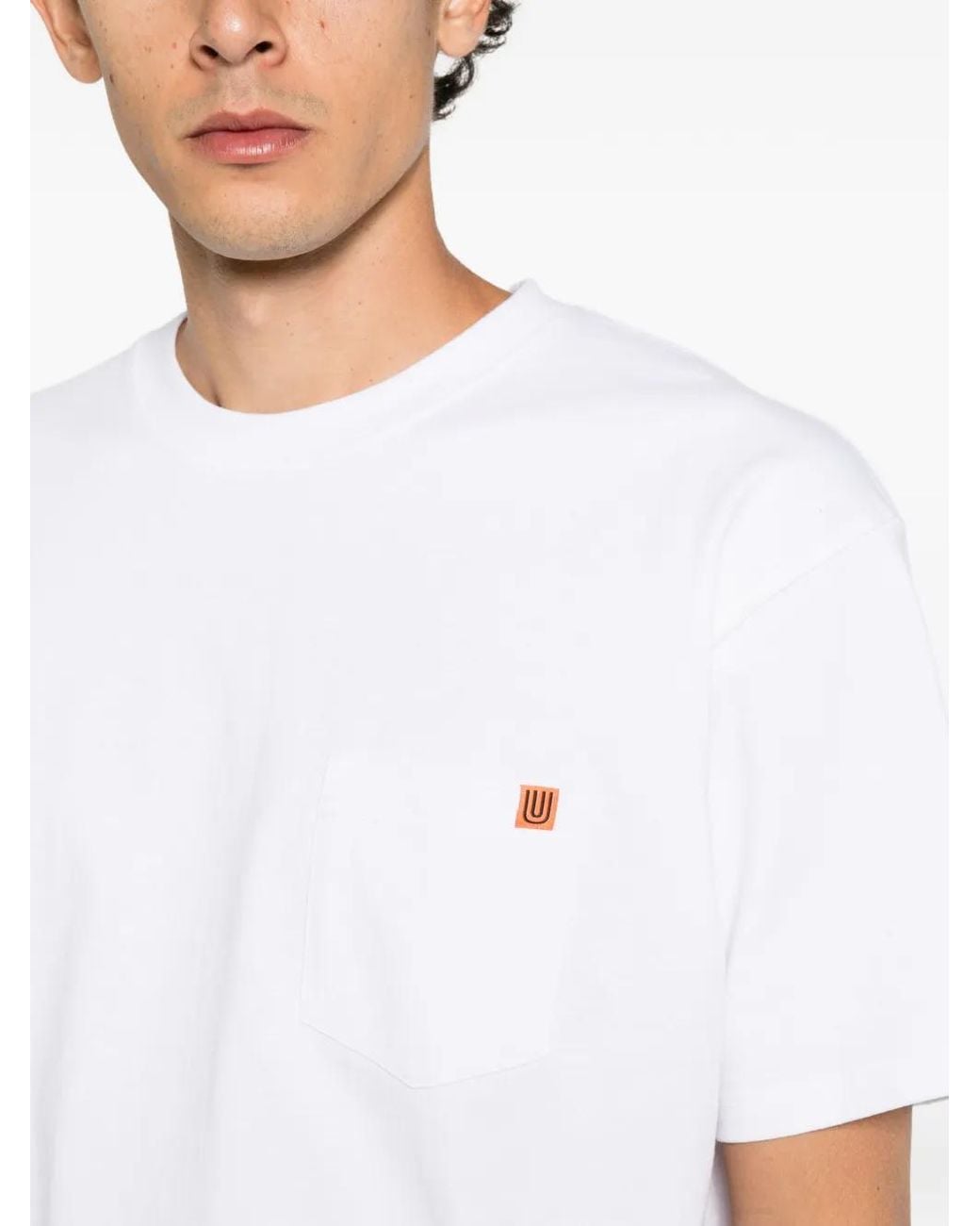 Universal Overall White Logo-Patch T-Shirt for men