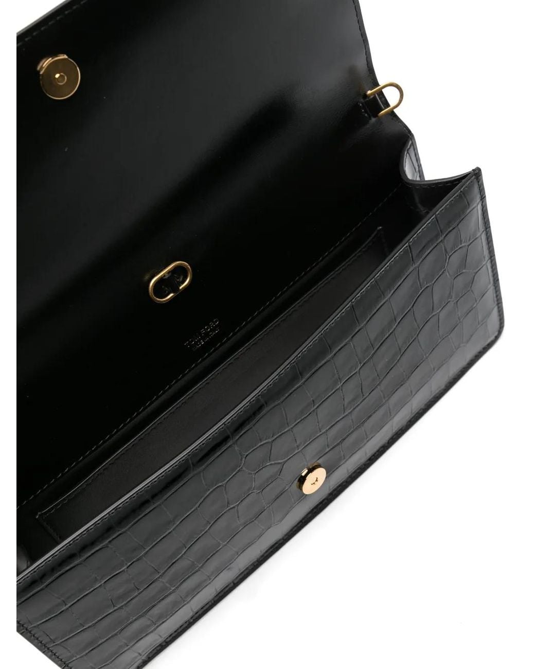 Tom Ford Black Whitney Crocodile-Embossed Shoulder Bag