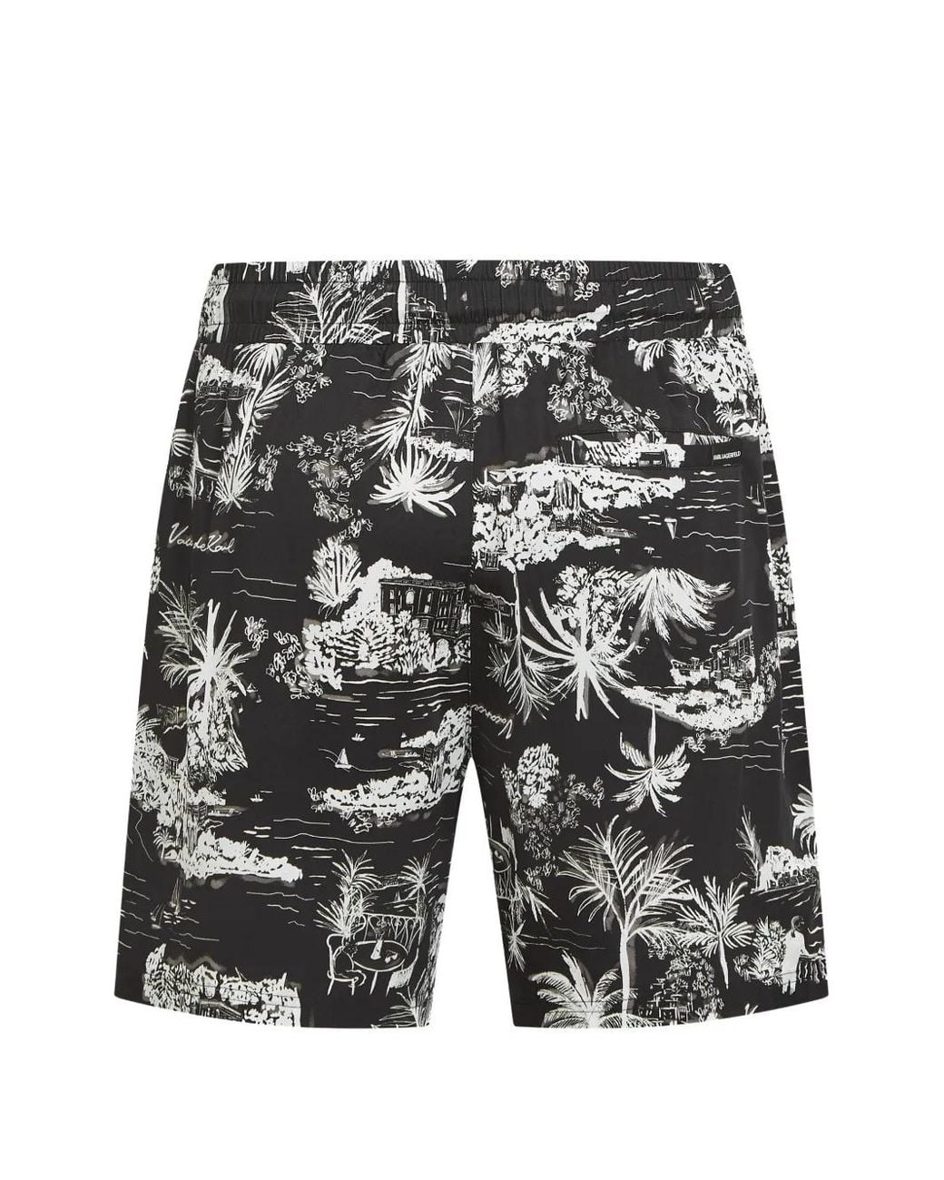 Karl Lagerfeld Gray All-Over Print Shorts for men