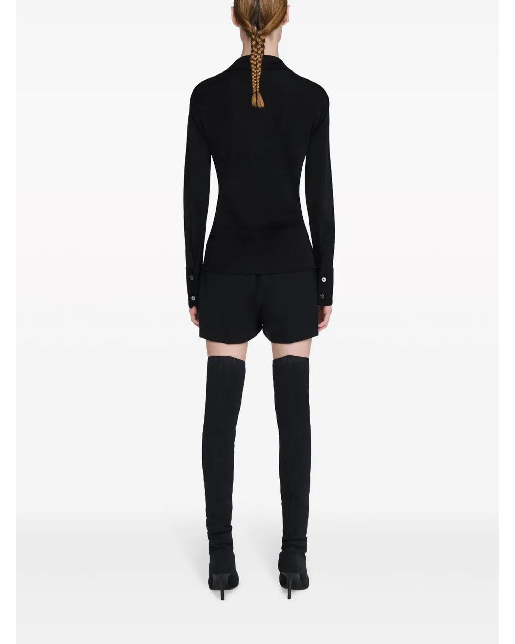 Dion Lee Black Studded-Placket Shirt
