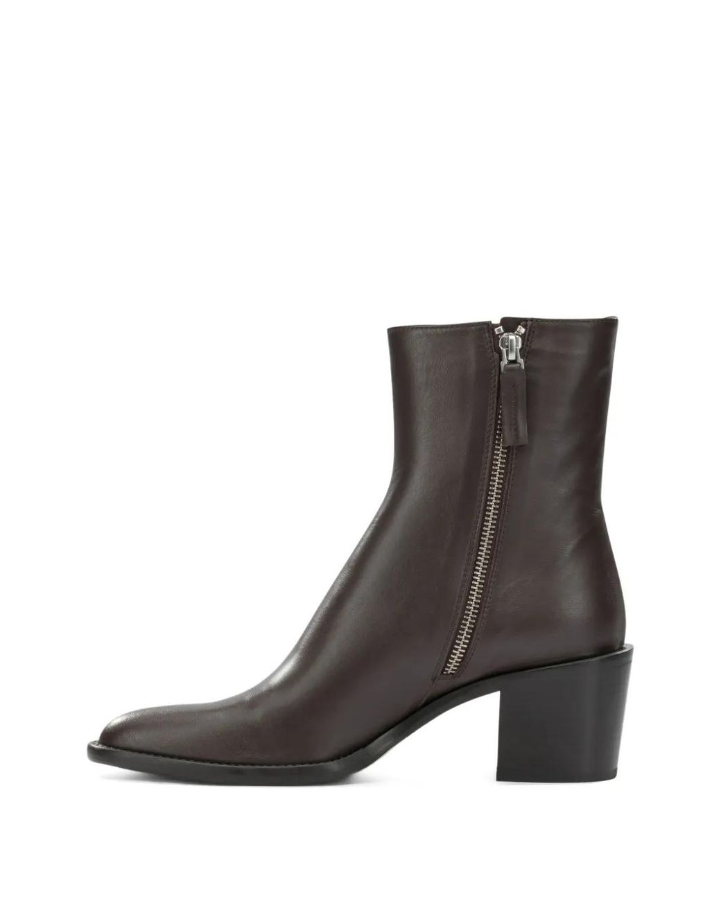 Pomme D ́Or Brown Bottines En Cuir À Fermeture Zippée