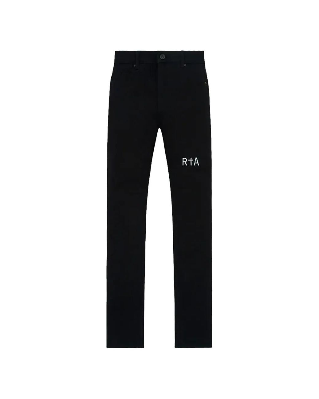 RTA Black Bryant Cross-Print Jeans for men