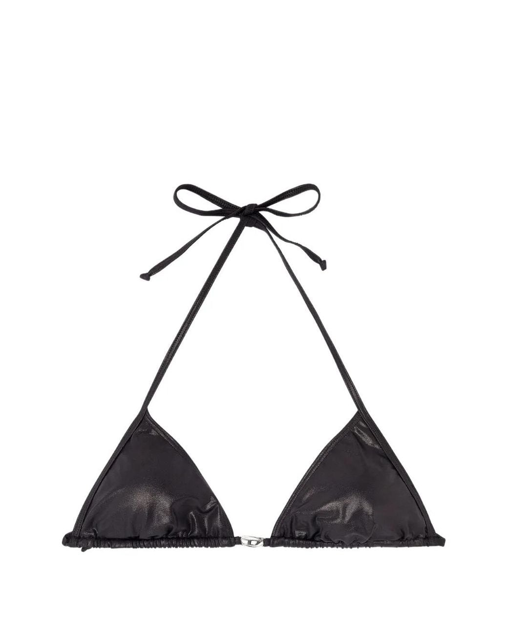 DIESEL Black Haut De Bikini À Fini Métallisé
