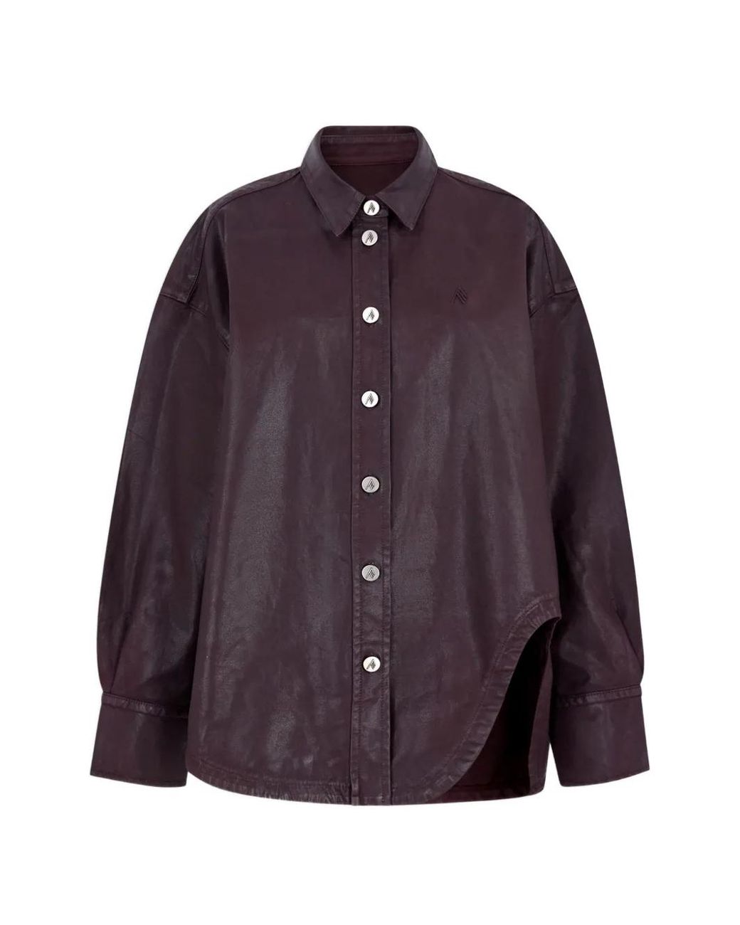 The Attico Purple Chemise Scoop À Manches Longues Et Découpes