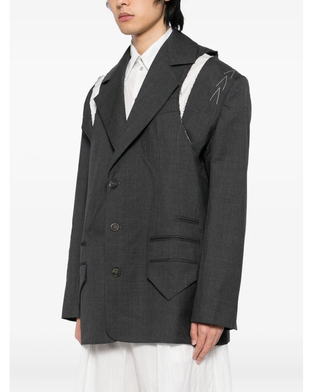 SONIA CARRASCO Black Deconstructed Blazer for men