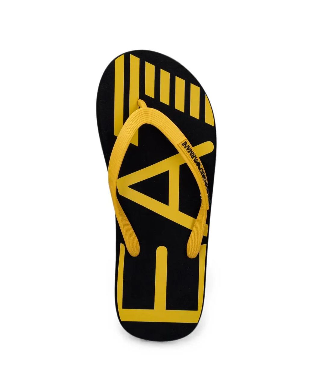 EA7 Yellow Logo-Lettering Flip-Flops