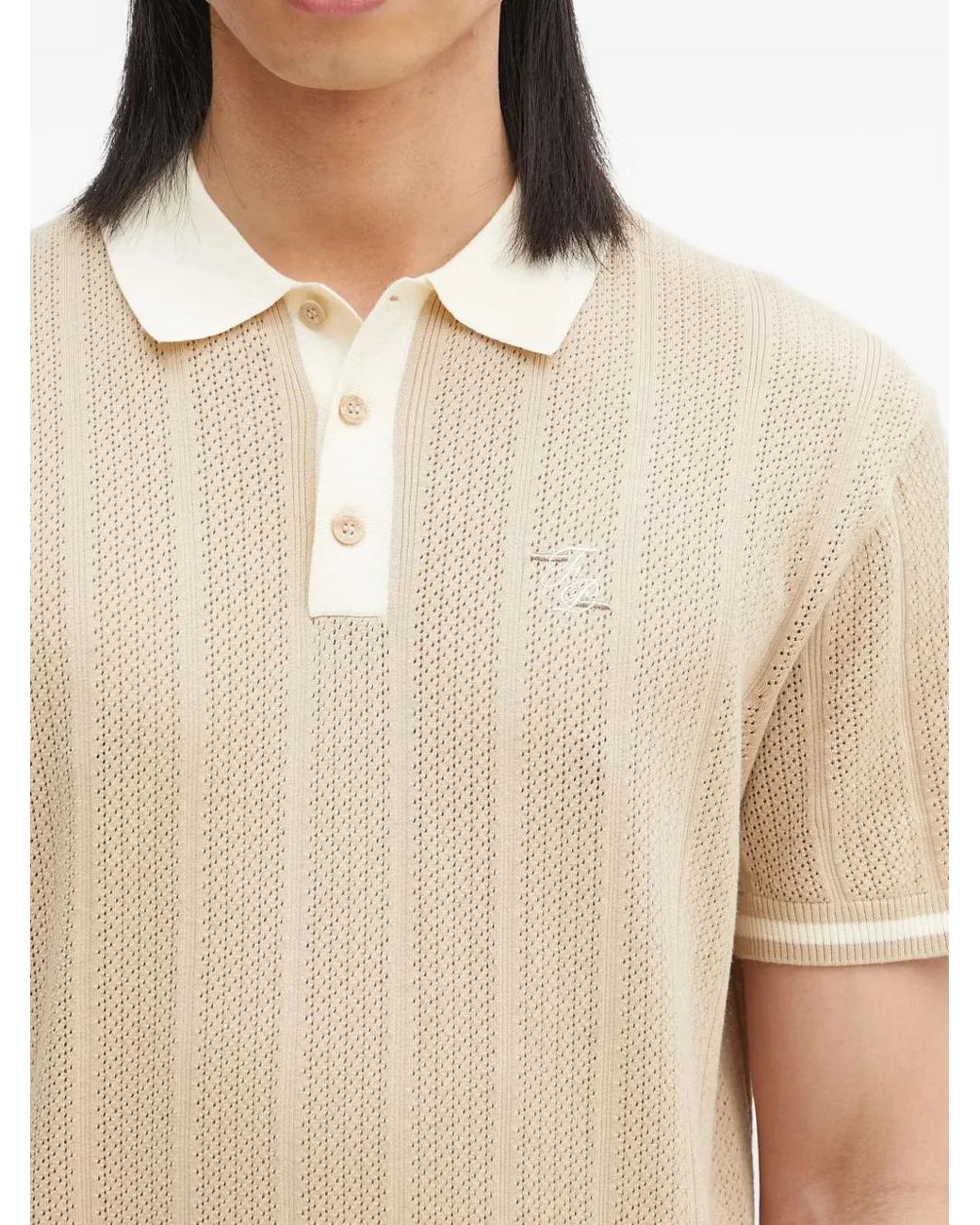 Filling Pieces Natural Embroidered-Logo Polo Shirt for men