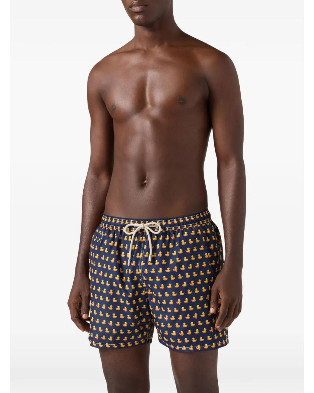 Mc2 Saint Barth White Lighting Micro Swim Shorts With Rubber Duck All-Over Print for men