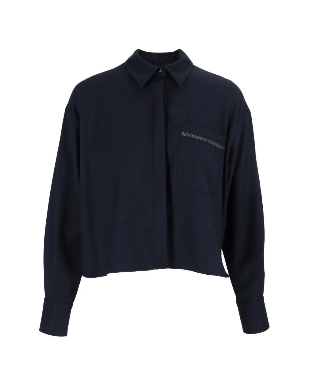 Antonelli Blue Chest-Pocket Long-Sleeve Shirt