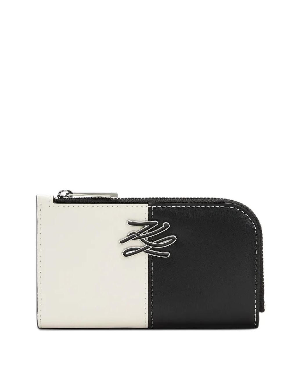 Karl Lagerfeld Black K/Autograph Curved Bi-Fold Wallet
