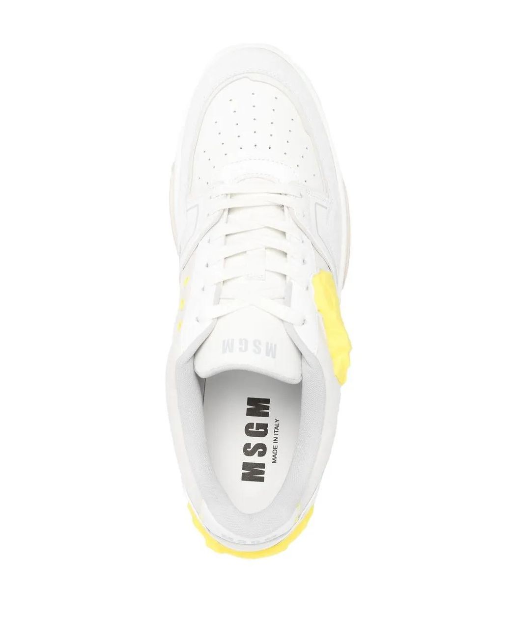 MSGM White Panelled Low-Top Sneakers for men