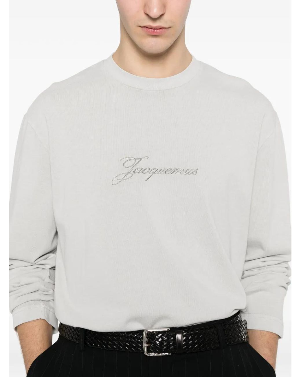 Jacquemus White T-Shirt À Manches Longues