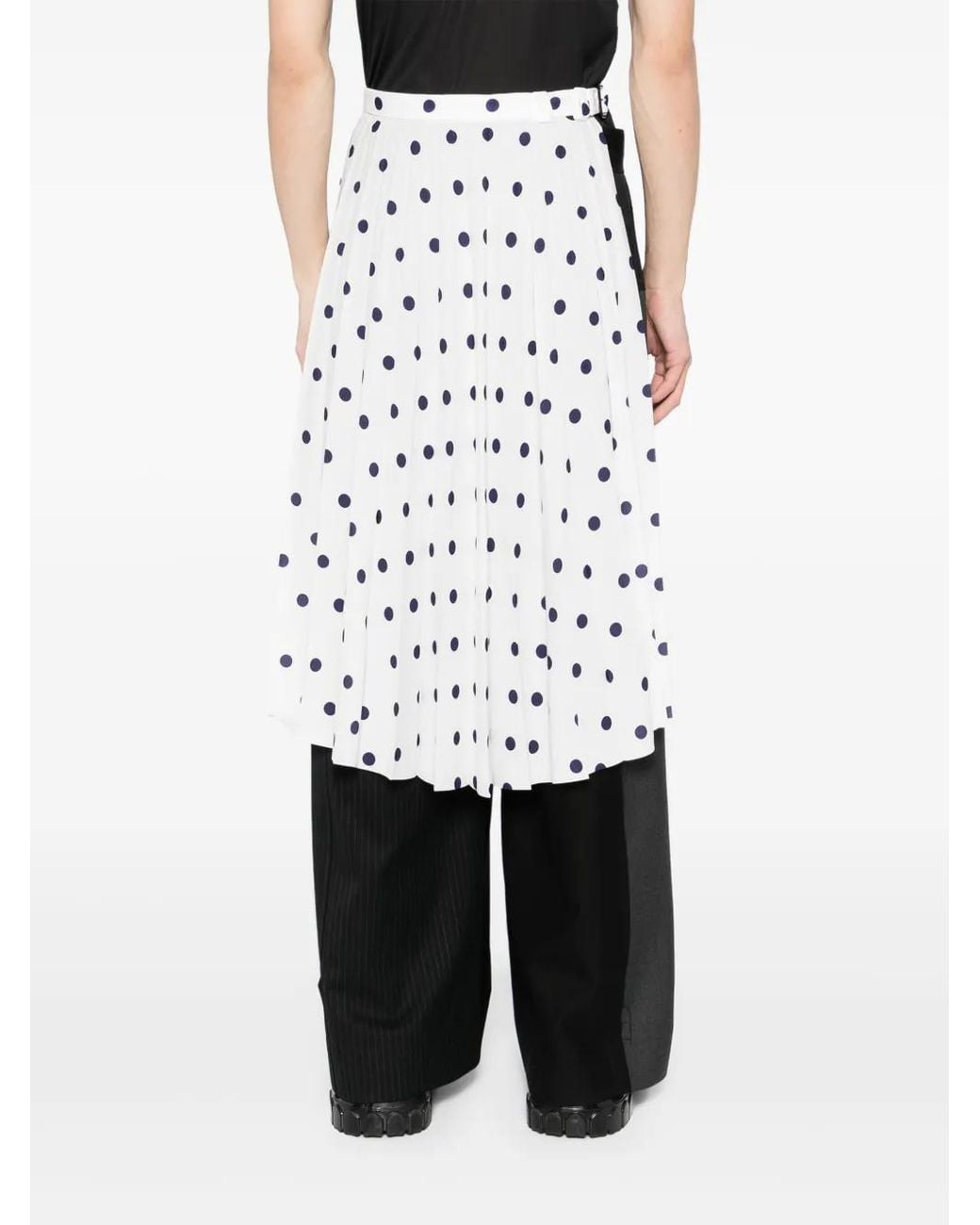 Egonlab White Polka-Dot Printed Skirt