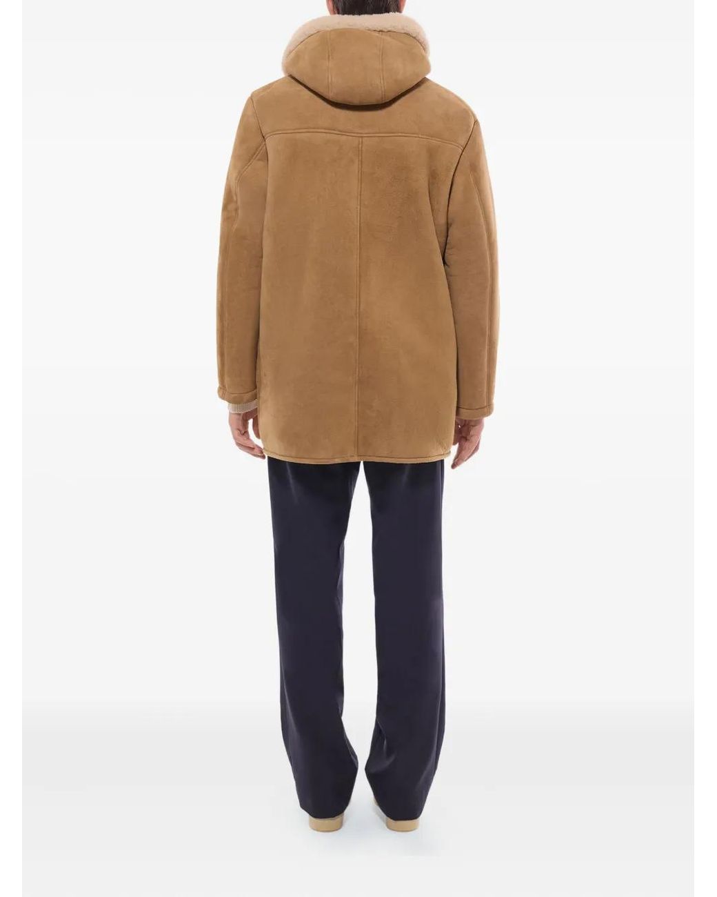 Fursac Natural Hooded Shearling Coat for men