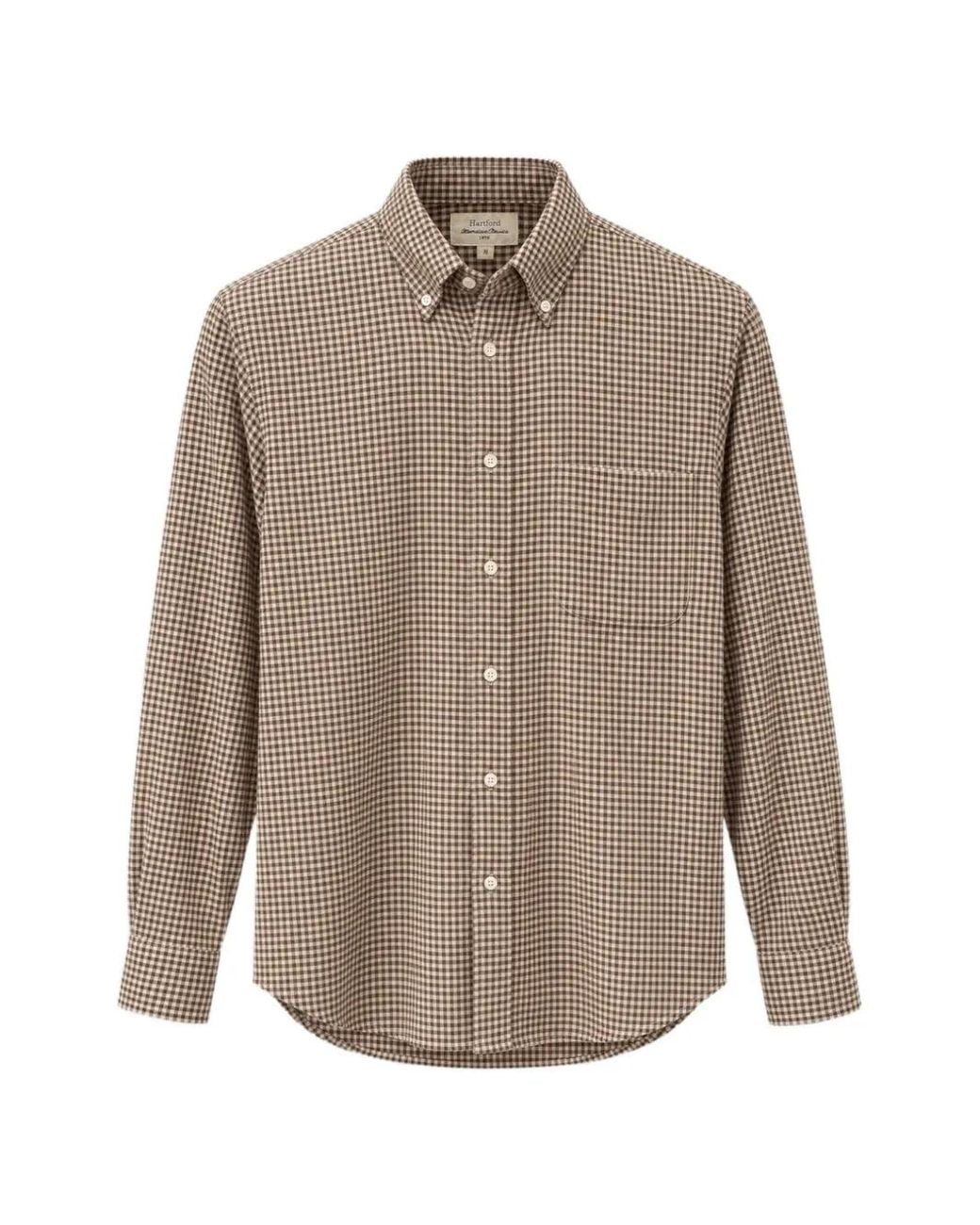 Hartford Button-Down Overhemd Met Gingham Ruit in het Gray voor heren