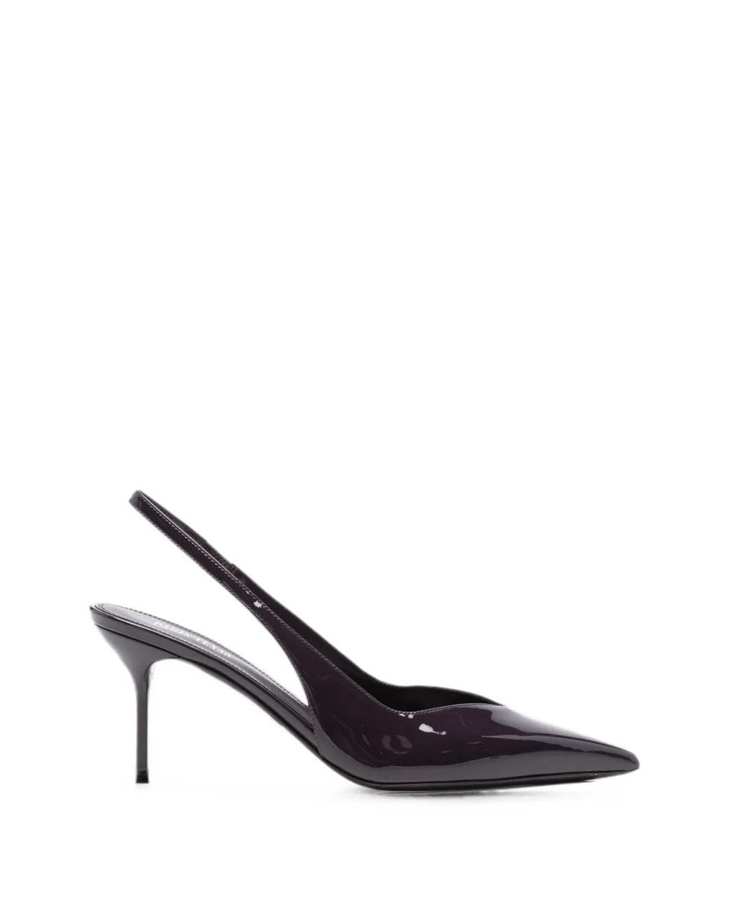 Paris Texas White Lidia Patent-Finish Slingback Pumps