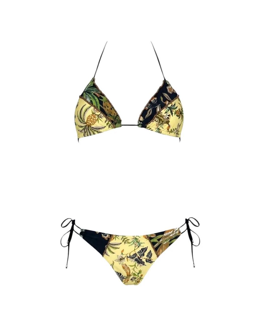 Miss Bikini Metallic Tropical-Print Bikini