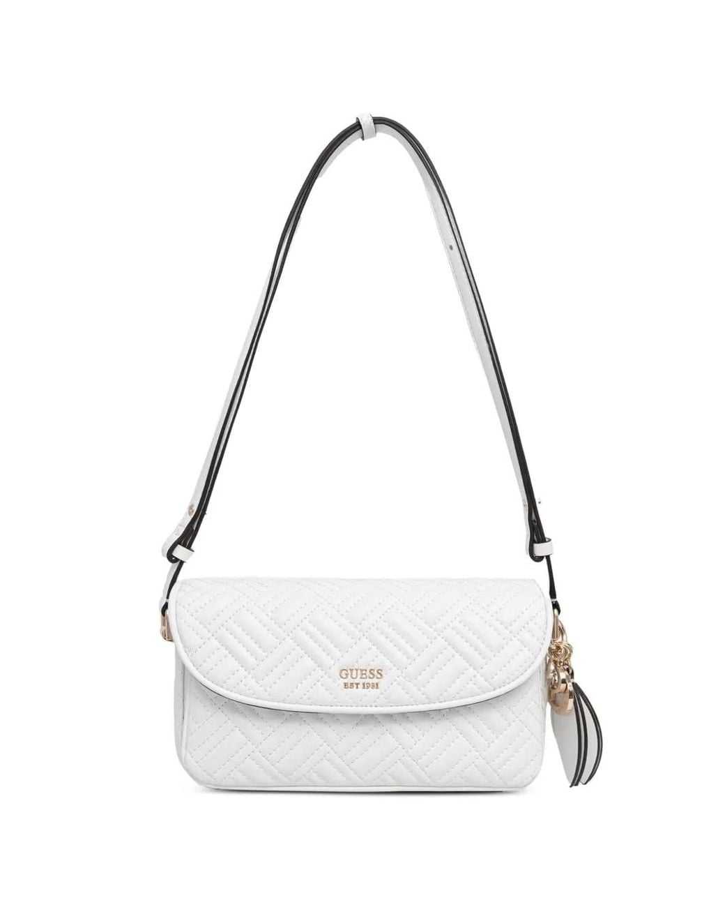 Guess White Quilted Shoulder Bag