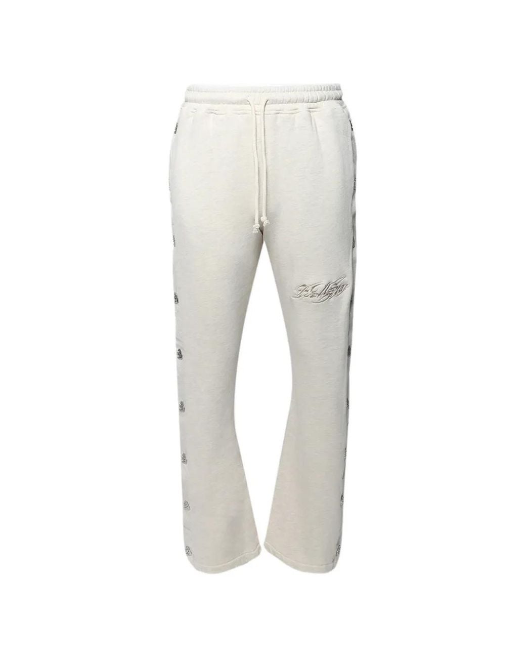 HELLSTAR Gray Mirrorface Logo-Embroidered Trousers for men