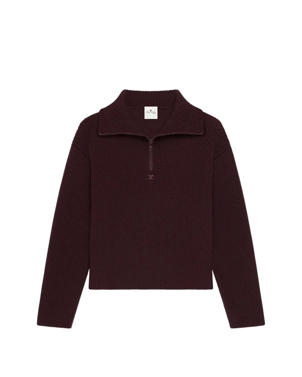 Courreges Red Ribbed Wool Sweater