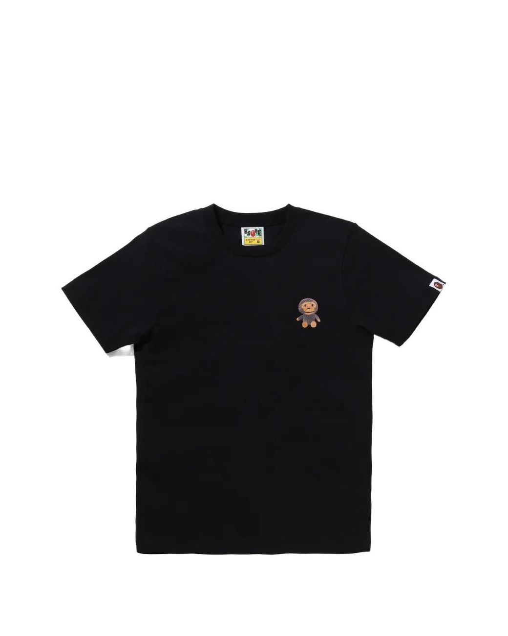 A Bathing Ape Black Monkey-Embroidered T-Shirt